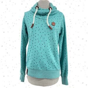 Naketano Teal Stars Hoodie Pullover Sweatshirt Skater Alt Style Casual Size M